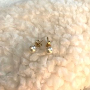 Blue lagoon by mikimoto 14k pearl studs